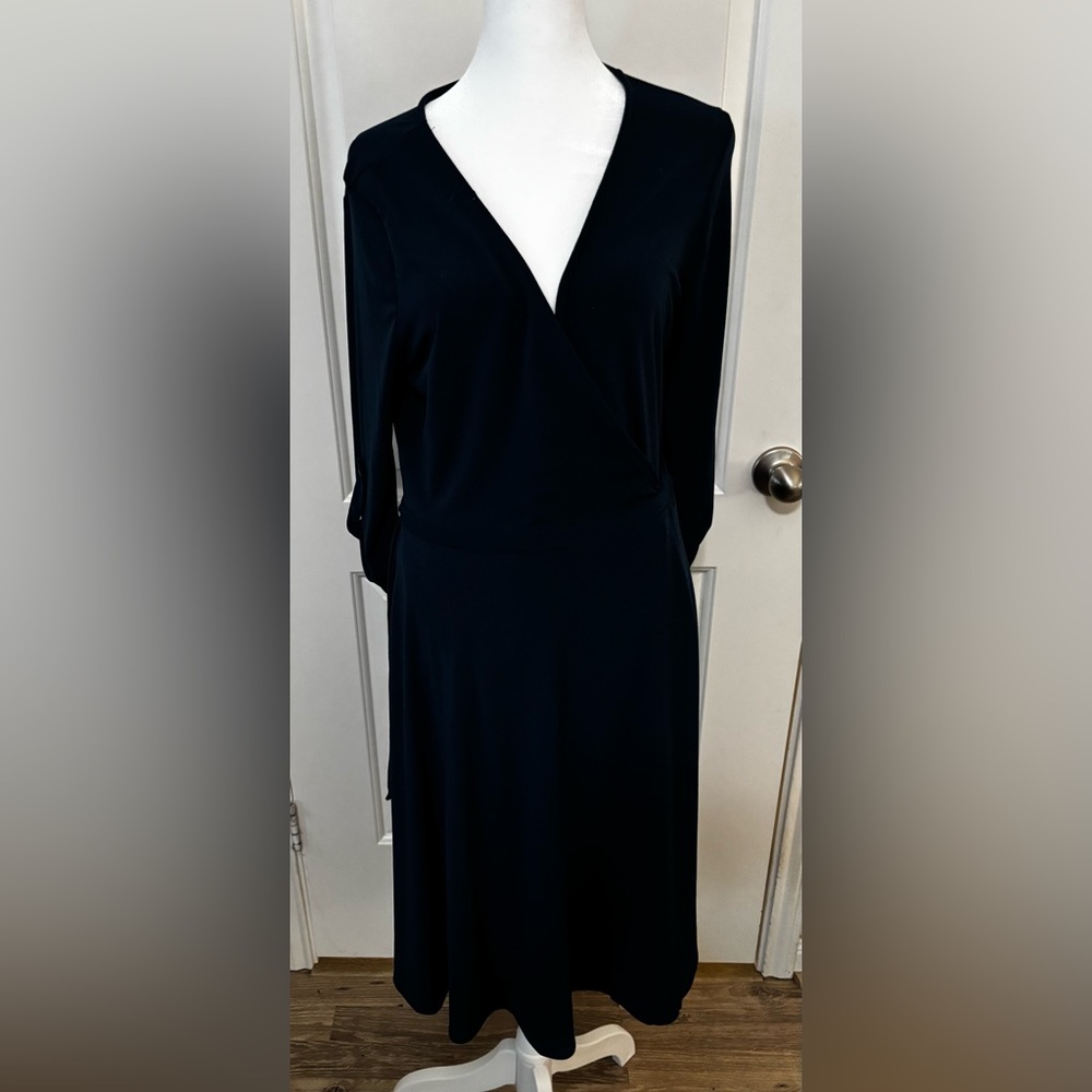 Modcloth Deep Blue Long Sleeve Dress